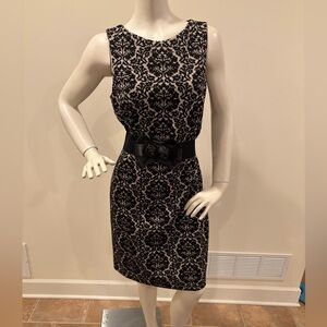 Joseph Ribkoff Baroque Brocade Textured Form Fitted Sleeveless Sheath Dress, 12